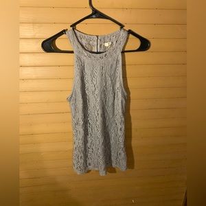 Grey lace tank